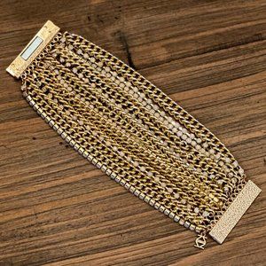 Gold & Opalescent Multi-Strand Bracelet